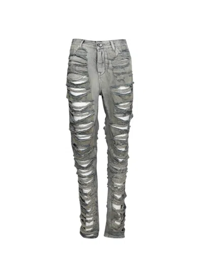 Rick Owens Drkshdw Drkshdw By Rick Owens Shredded Detroit Cut Jeans