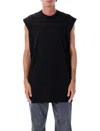 Rick Owens Drkshdw Drkshdw By Rick Owens Sleeveless Cotton Top With Long Silhouette And Dropped Armholes In Black