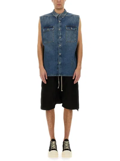RICK OWENS DRKSHDW DRKSHDW BY RICK OWENS SLEEVELESS DENIM OUTER SHIRT