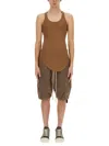 Rick Owens Drkshdw Drkshdw By Rick Owens Slim-fit Cotton Tank Top In Brown