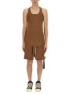 Rick Owens Drkshdw Drkshdw By Rick Owens Slim-fit Cotton Tank Top In Brown