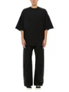 Rick Owens Drkshdw Drkshdw By Rick Owens Oversized Cotton T-shirt With Geometric Design And Relaxed Fit In Black