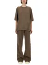 Rick Owens Drkshdw Crew Neck Oversize Fit Relaxed T-shirt In Brown