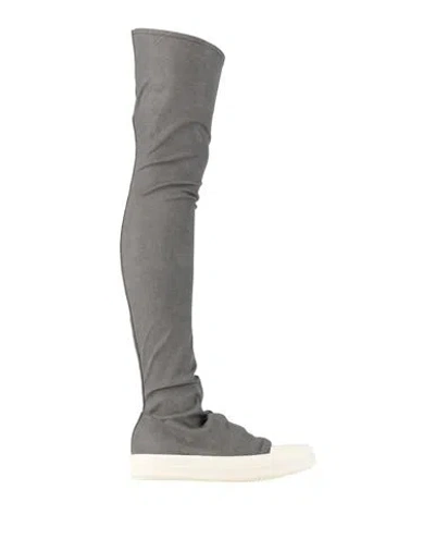 Rick Owens Drkshdw Drkshdw By Rick Owens Woman Boot Charcoal Size 11 Textile Fibers In Gray