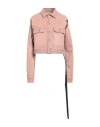 Rick Owens Drkshdw Drkshdw By Rick Owens Woman Denim Outerwear Antique Rose Size S Cotton, Polyester, Rubber In Pink