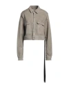 Rick Owens Drkshdw Drkshdw By Rick Owens Woman Denim Outerwear Taupe Size M Cotton, Polyester, Rubber In Grey