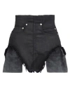 Rick Owens Drkshdw Drkshdw By Rick Owens Woman Denim Shorts Black Size S Cotton, Elastomultiester, Natural Rubber In Black