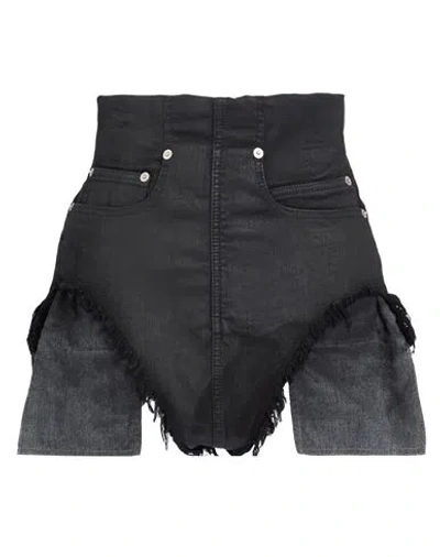 Rick Owens Drkshdw Drkshdw By Rick Owens Woman Denim Shorts Black Size S Cotton, Elastomultiester, Natural Rubber