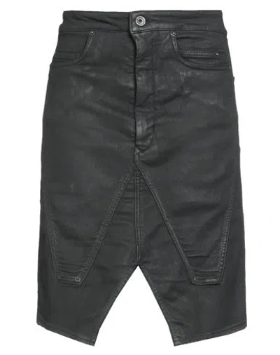Rick Owens Drkshdw Drkshdw By Rick Owens Woman Denim Skirt Black Size 29 Cotton, Elastane, Rubber In Gray