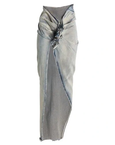Rick Owens Drkshdw Drkshdw By Rick Owens Woman Denim Skirt Blue Size S Cotton, Elastomultiester, Rubber
