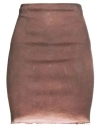 Rick Owens Drkshdw Drkshdw By Rick Owens Woman Denim Skirt Brick Size M Cotton, Polyester, Elastane In Brown