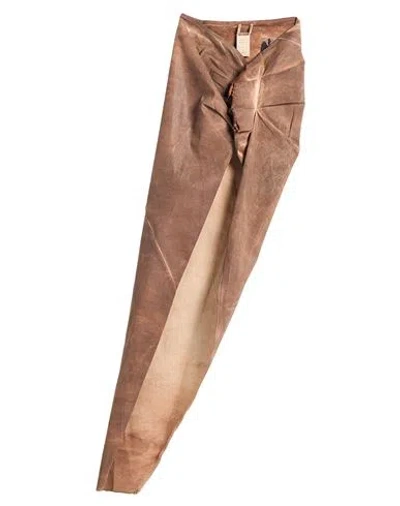 RICK OWENS DRKSHDW DRKSHDW BY RICK OWENS WOMAN DENIM SKIRT BROWN SIZE S COTTON, ELASTOMULTIESTER, RUBBER