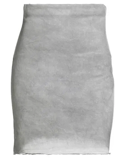 RICK OWENS DRKSHDW DRKSHDW BY RICK OWENS WOMAN DENIM SKIRT LIGHT GREY SIZE S COTTON, POLYESTER, ELASTANE