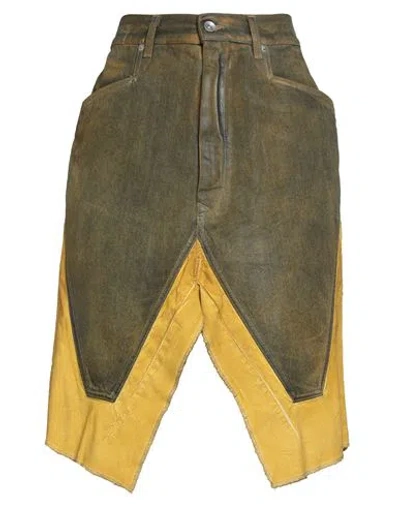 Rick Owens Drkshdw Drkshdw By Rick Owens Woman Denim Skirt Military Green Size 26 Cotton