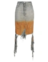 Rick Owens Drkshdw Drkshdw By Rick Owens Woman Denim Skirt Mustard Size 26 Cotton, Elastomultiester, Rubber In Yellow