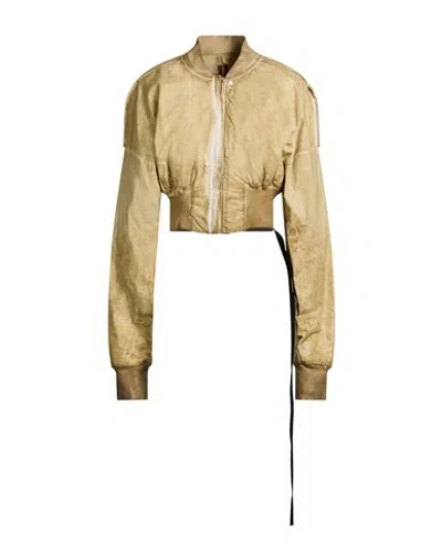 Rick Owens Drkshdw Drkshdw By Rick Owens Woman Jacket Sand Size S Cotton In Green