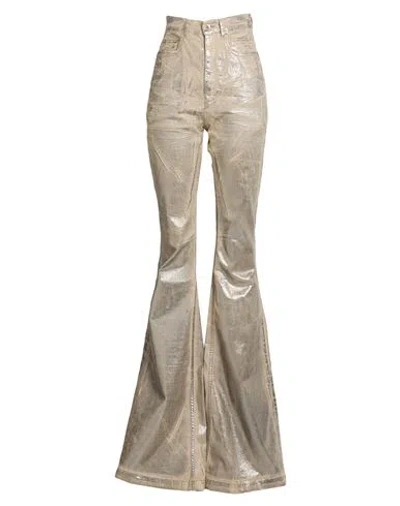 Rick Owens Drkshdw Drkshdw By Rick Owens Woman Jeans Beige Size 25 Cotton, Polyester, Rubber In Silver