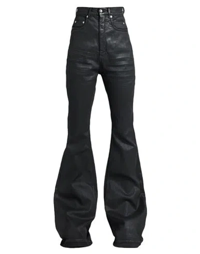 Rick Owens Drkshdw Drkshdw By Rick Owens Woman Jeans Black Size 26 Cotton, Elastomultiester, Rubber