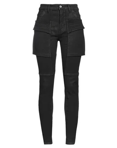 Rick Owens Drkshdw Drkshdw By Rick Owens Woman Jeans Black Size 28 Cotton, Elastomultiester, Rubber In Gray