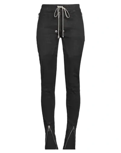 RICK OWENS DRKSHDW DRKSHDW BY RICK OWENS WOMAN JEANS BLACK SIZE L COTTON, ELASTOMULTIESTER, RUBBER