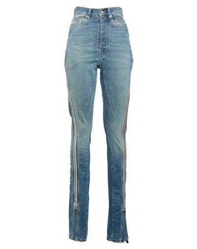 Rick Owens Drkshdw Drkshdw By Rick Owens Woman Jeans Blue Size 28 Cotton, Elastomultiester, Rubber
