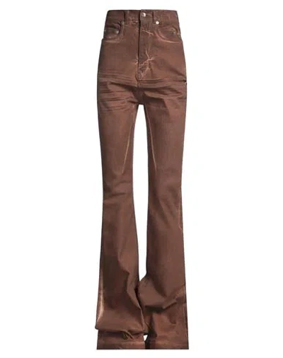 Rick Owens Drkshdw Drkshdw By Rick Owens Woman Jeans Brown Size 26 Cotton, Polyester, Rubber