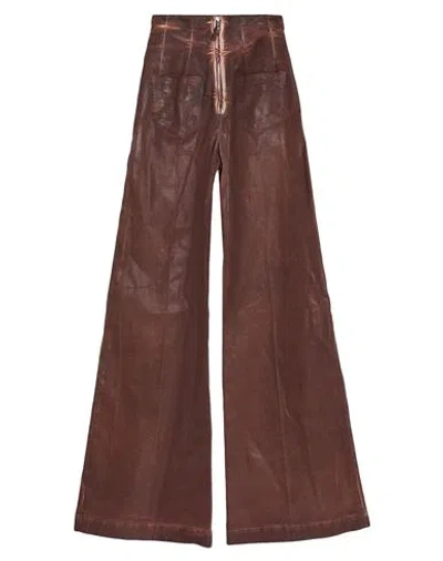 Rick Owens Drkshdw Drkshdw By Rick Owens Woman Jeans Brown Size S Cotton, Polyester, Elastane