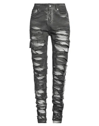 Rick Owens Drkshdw Drkshdw By Rick Owens Woman Jeans Grey Size 27 Cotton, Polyester, Rubber