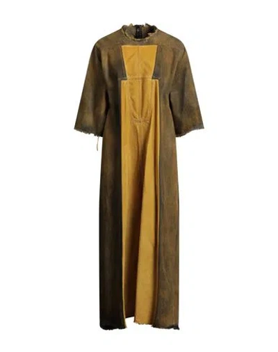 Rick Owens Drkshdw Drkshdw By Rick Owens Woman Maxi Dress Marigold Size S Cotton, Elastomultiester, Rubber In Multi