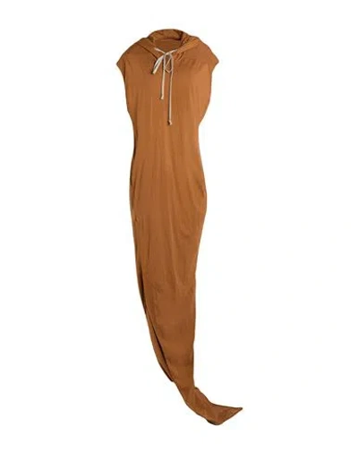 Rick Owens Drkshdw Drkshdw By Rick Owens Woman Maxi Dress Tan Size S Cotton In Brown