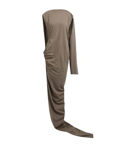 Rick Owens Drkshdw Drkshdw By Rick Owens Woman Maxi Dress Taupe Size Onesize Cotton In Grey