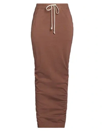 Rick Owens Drkshdw Drkshdw By Rick Owens Woman Maxi Skirt Brown Size M Cotton, Elastane