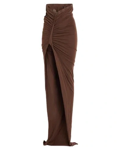 Rick Owens Drkshdw Drkshdw By Rick Owens Woman Maxi Skirt Brown Size S Cotton
