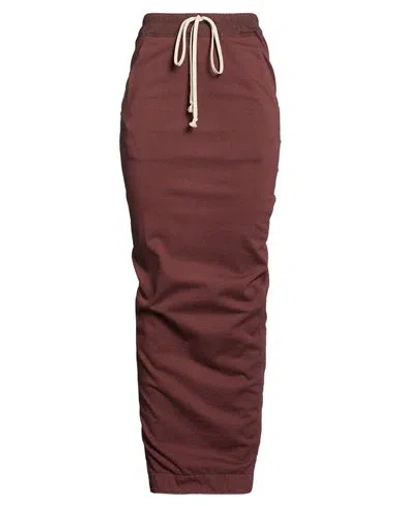Rick Owens Drkshdw Drkshdw By Rick Owens Woman Maxi Skirt Burgundy Size S Cotton