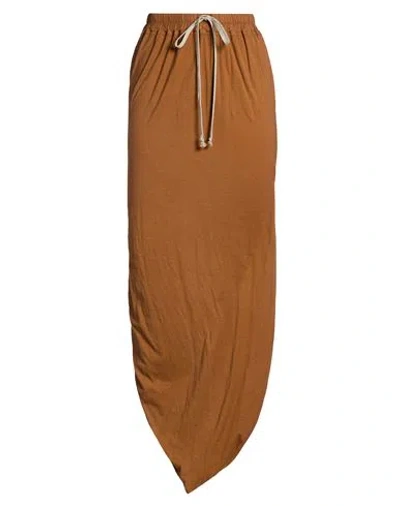 Rick Owens Drkshdw Drkshdw By Rick Owens Woman Maxi Skirt Camel Size S Cotton In Brown