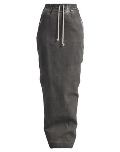 Rick Owens Drkshdw Drkshdw By Rick Owens Woman Maxi Skirt Charcoal Size L Cotton, Polyester, Rubber In Grey
