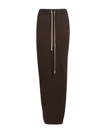 Rick Owens Drkshdw Drkshdw By Rick Owens Woman Maxi Skirt Dark Brown Size S Cotton