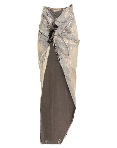 Rick Owens Drkshdw Drkshdw By Rick Owens Woman Maxi Skirt Gold Size S Cotton, Elastomultiester, Rubber