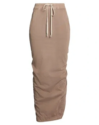 Rick Owens Drkshdw Drkshdw By Rick Owens Woman Maxi Skirt Khaki Size Xs Cotton In Neutral