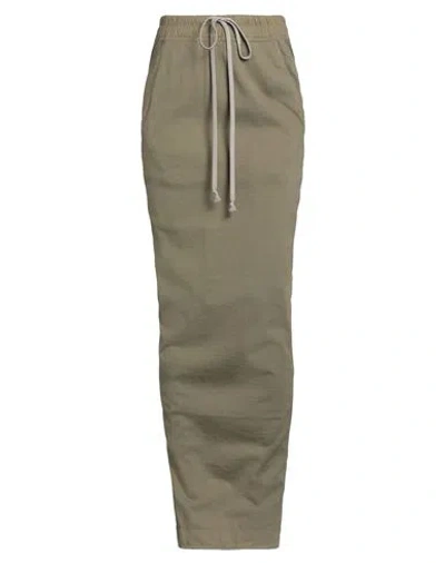Rick Owens Drkshdw Drkshdw By Rick Owens Woman Maxi Skirt Military Green Size Xs Cotton, Elastane