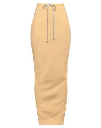 RICK OWENS DRKSHDW DRKSHDW BY RICK OWENS WOMAN MAXI SKIRT SAND SIZE S COTTON, ELASTANE