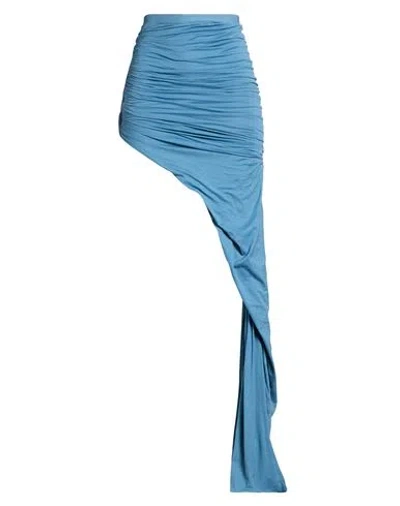 Rick Owens Drkshdw Drkshdw By Rick Owens Woman Maxi Skirt Slate Blue Size S Cotton