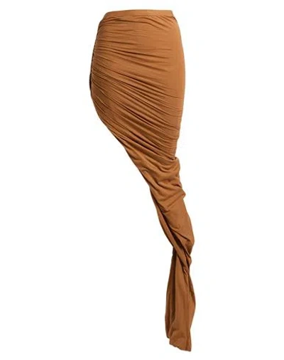 Rick Owens Drkshdw Drkshdw By Rick Owens Woman Maxi Skirt Tan Size M Cotton In Brown