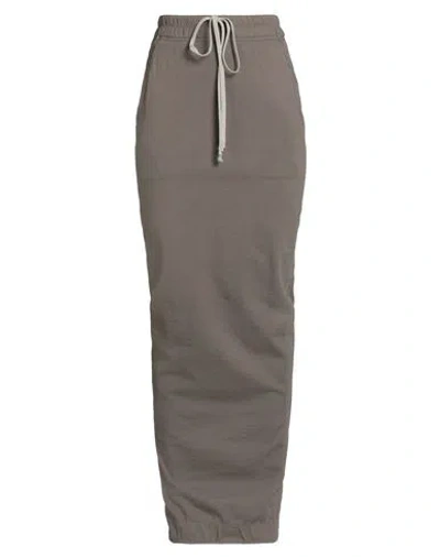 Rick Owens Drkshdw Drkshdw By Rick Owens Woman Maxi Skirt Taupe Size S Cotton, Elastane In Gray