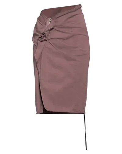 Rick Owens Drkshdw Pink Edfu Midi Skirt In 43 Mauve