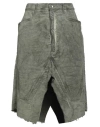 Rick Owens Drkshdw Drkshdw By Rick Owens Woman Midi Skirt Sage Green Size 27 Cotton In Gray