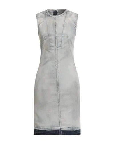 Rick Owens Drkshdw Drkshdw By Rick Owens Woman Mini Dress Blue Size M Cotton, Elastomultiester, Rubber In Gray