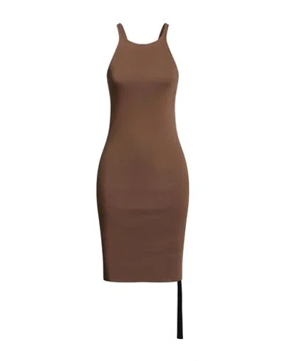 Rick Owens Drkshdw Drkshdw By Rick Owens Woman Mini Dress Brown Size S Cotton