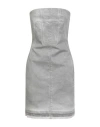 Rick Owens Drkshdw Drkshdw By Rick Owens Woman Mini Dress Grey Size L Cotton, Elastomultiester, Natural Rubber In Gray