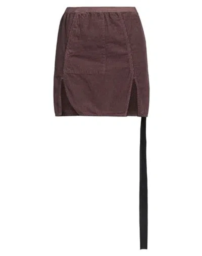 RICK OWENS DRKSHDW DRKSHDW BY RICK OWENS WOMAN MINI SKIRT MAUVE SIZE S COTTON